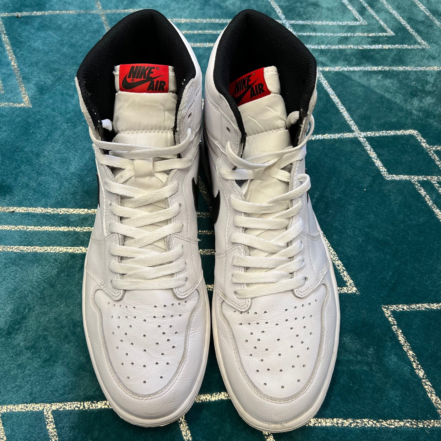 JORDAN 1 HIGH YIN YANG WHITE UK12 *PRE-LOVED*