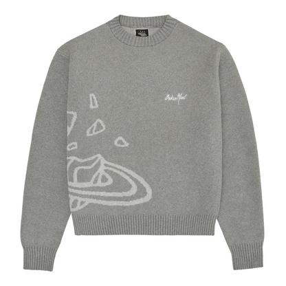 BROKEN PLANET KNIT SWEATER HEATHER GREY