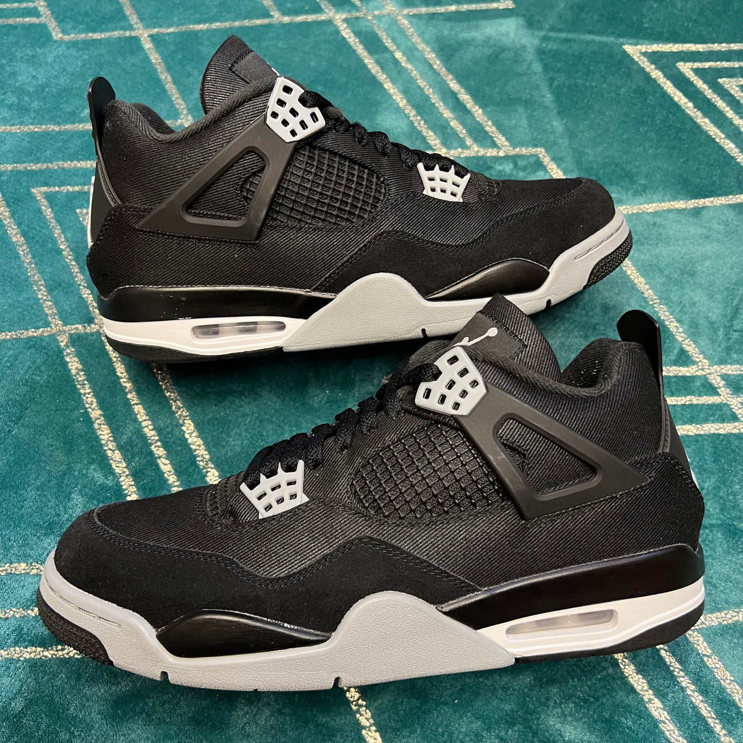 JORDAN 4 BLACK CANVAS UK10 *PRE-LOVED*