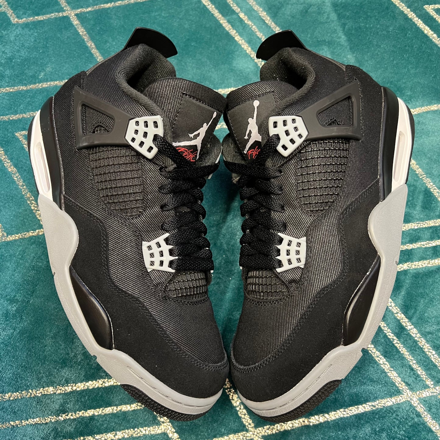 JORDAN 4 BLACK CANVAS UK10 *PRE-LOVED*