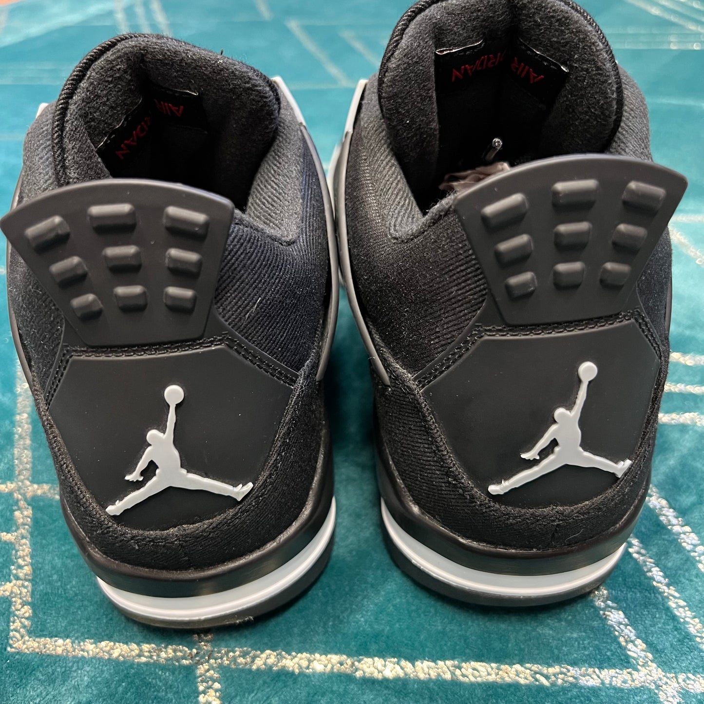 JORDAN 4 BLACK CANVAS UK10 *PRE-LOVED*