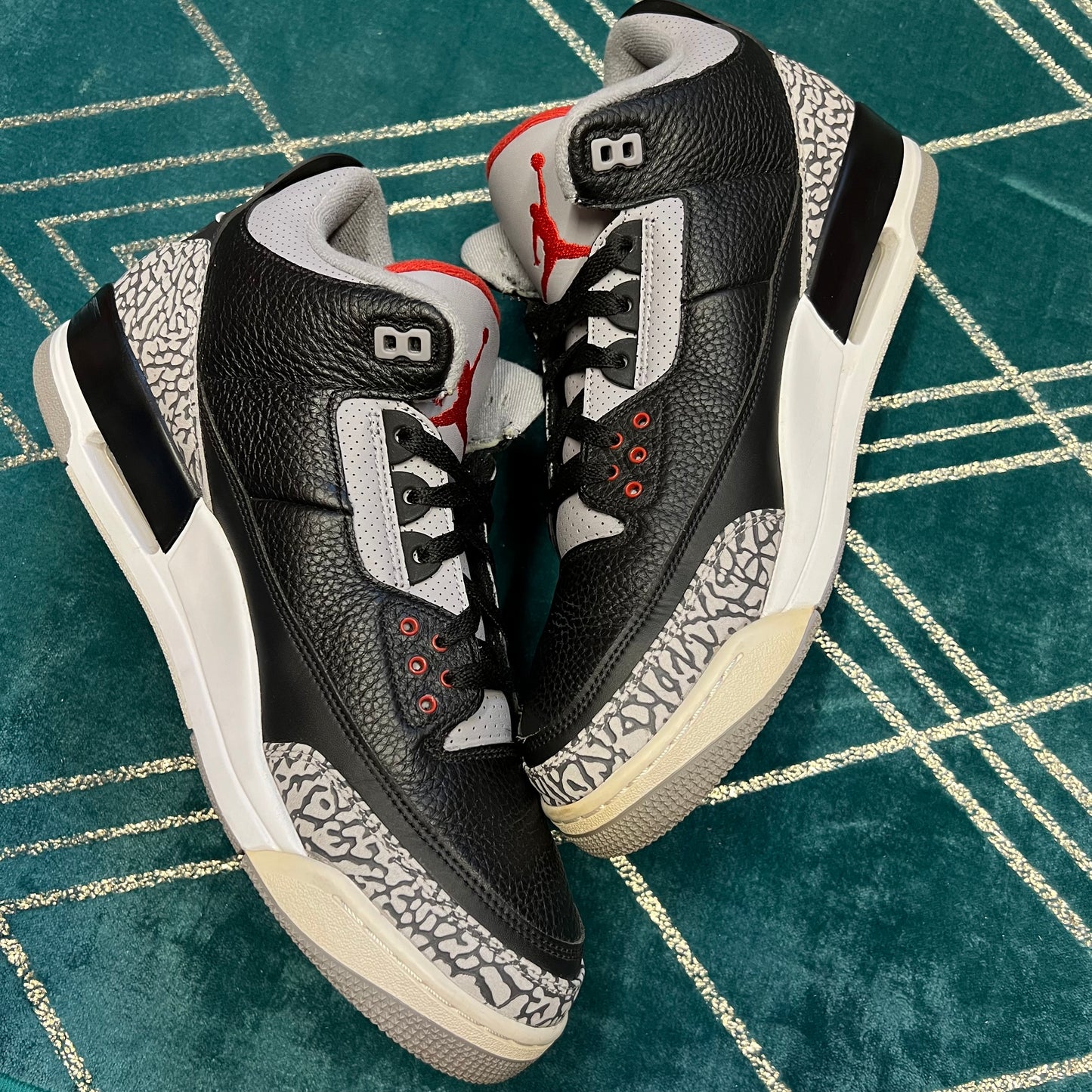 JORDAN 3 BLACK CEMENT 2018 UK12 *PRE-LOVED*