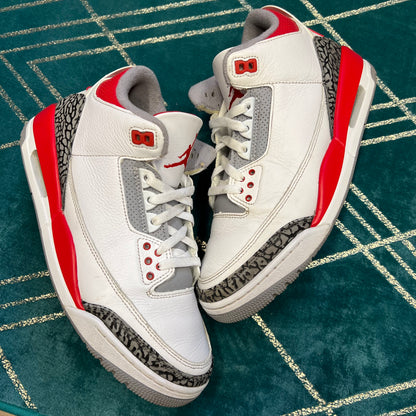 JORDAN 3 FIRE RED 2022 UK8 *PRE-LOVED*