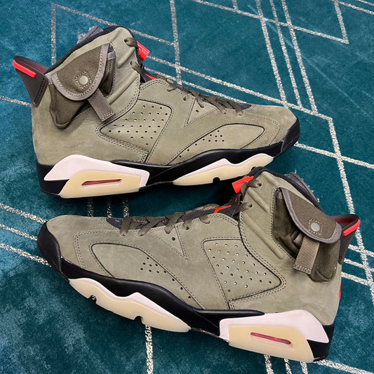 JORDAN 6 TRAVIS SCOTT OLIVE UK11 *PRE-LOVED*