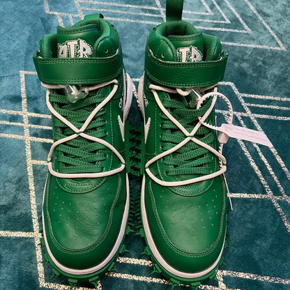 AIR FORCE 1 MID OFF-WHITE PINE GREEN UK9.5 *PRE-LOVED*