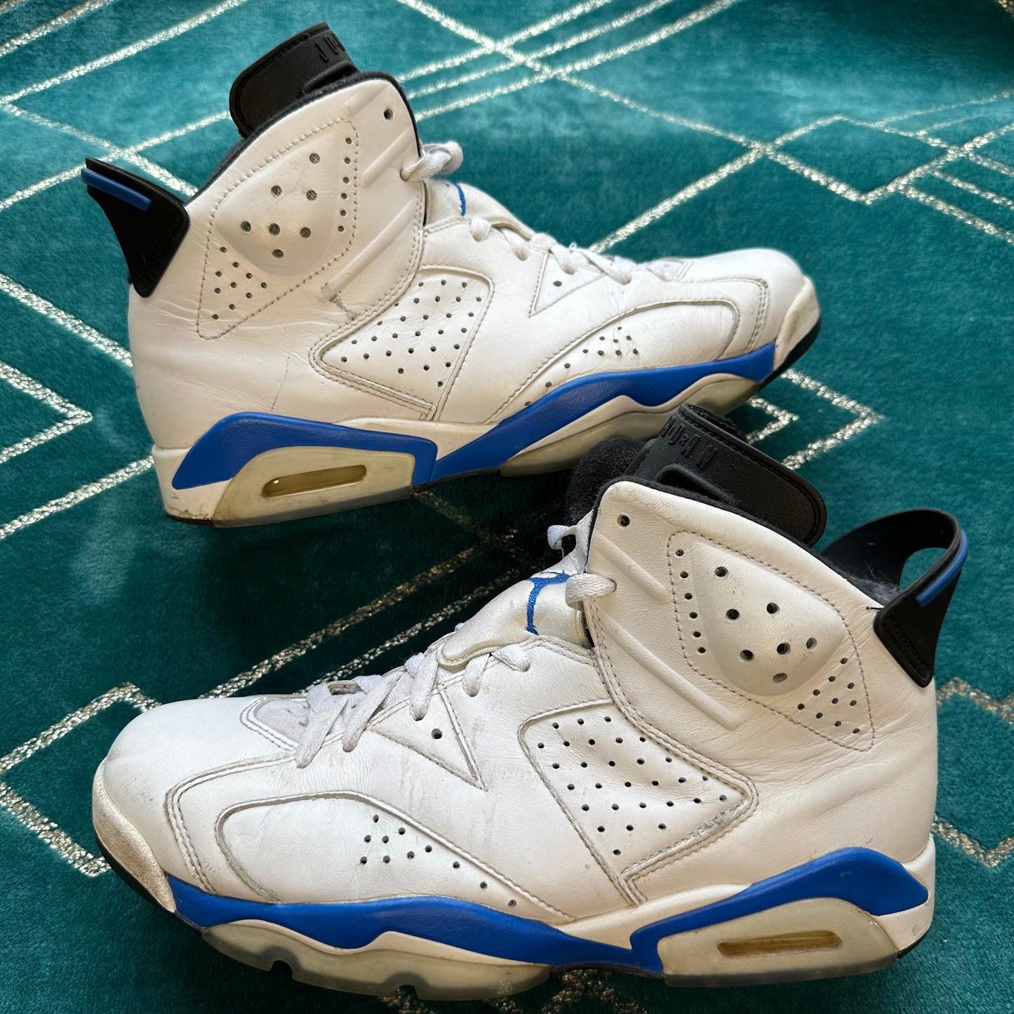 JORDAN 6 SPORT BLUE UK7.5 *PRE-LOVED*