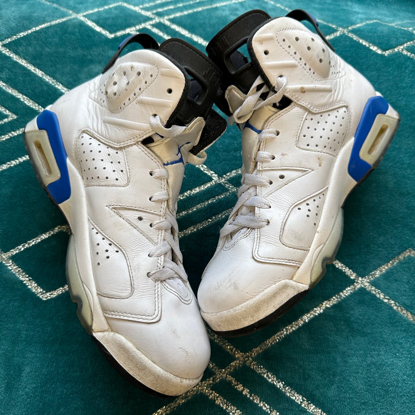 JORDAN 6 SPORT BLUE UK7.5 *PRE-LOVED*