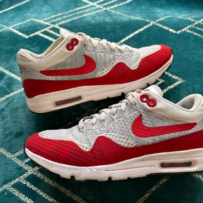 AIR MAX 1 FLYKNIT UNIVERSITY RED UK6.5 (W) *PRE-LOVED*