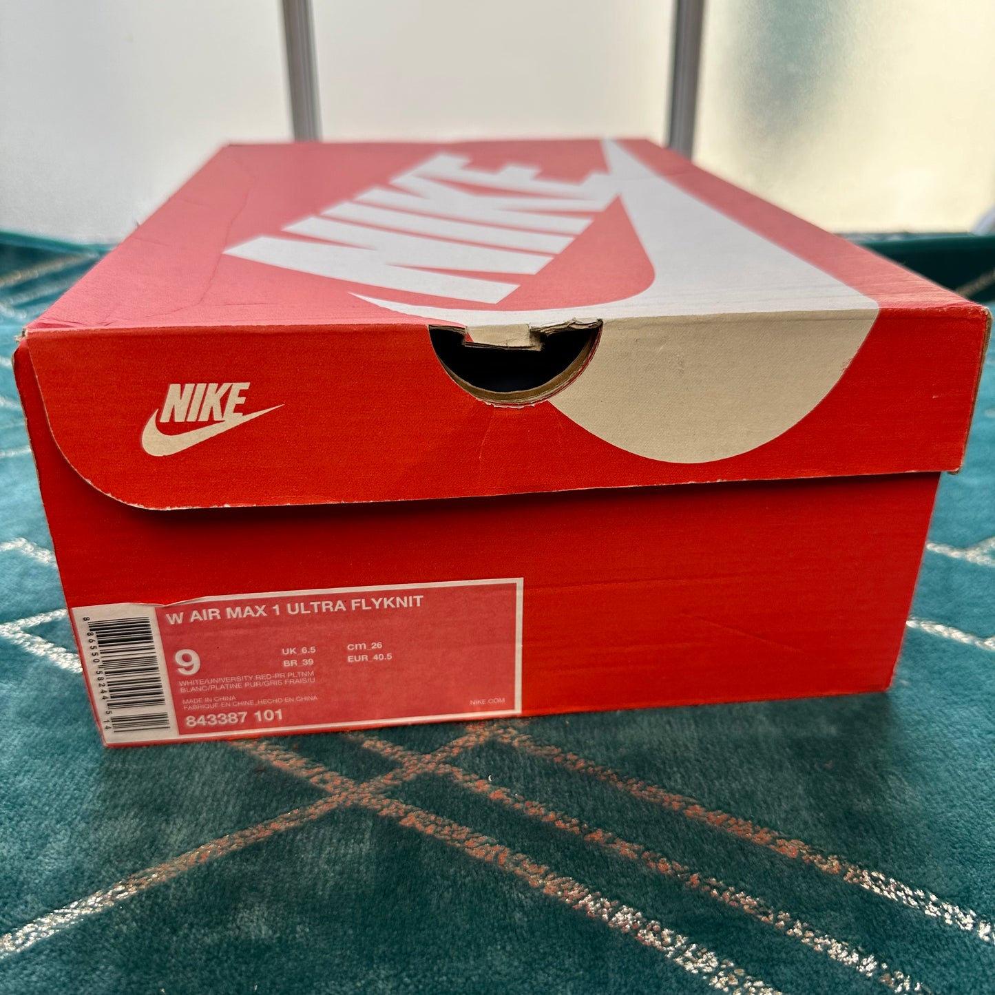 AIR MAX 1 FLYKNIT UNIVERSITY RED UK6.5 (W) *PRE-LOVED*