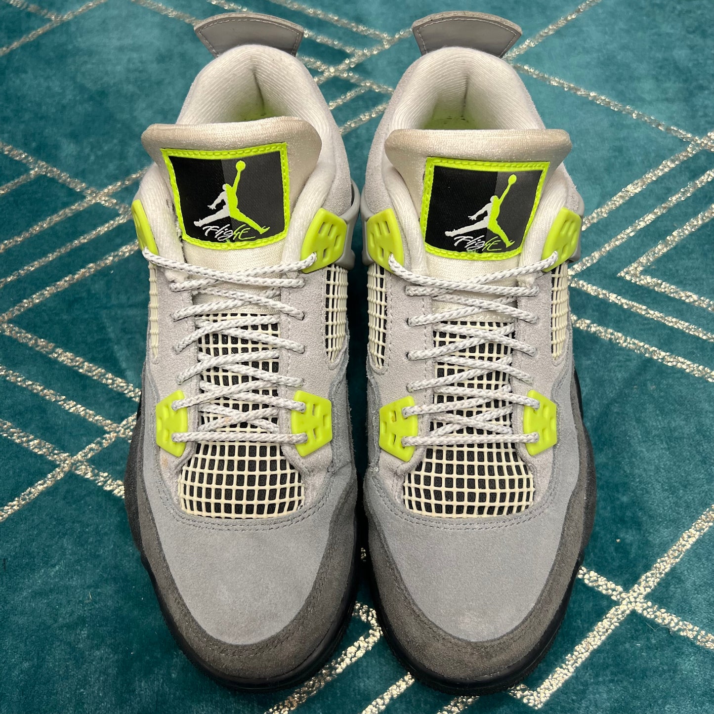 JORDAN 4 NEON 95 (GS) UK5.5 *PRE-LOVED*