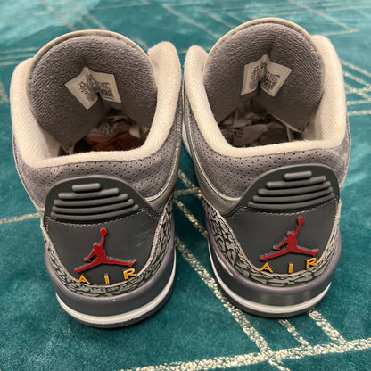 JORDAN 3 COOL GREY 2021 UK7.5 *PRE-LOVED*