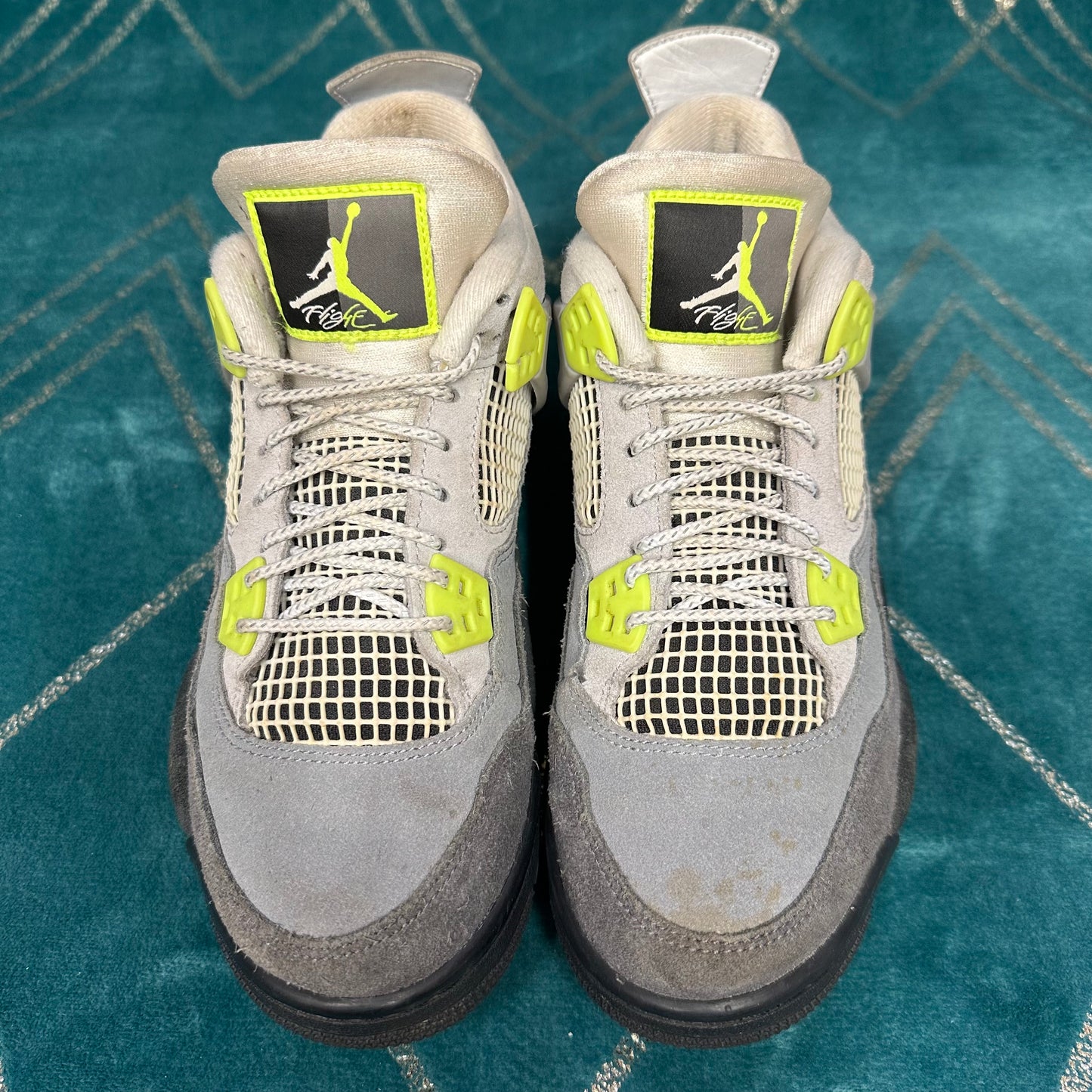 JORDAN 4 NEON 95 (GS) UK5.5 *PRE-LOVED*