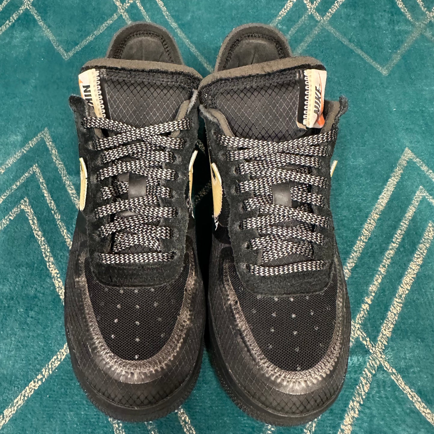 AIR FORCE 1 OFF-WHITE BLACK UK5 *PRE-LOVED*