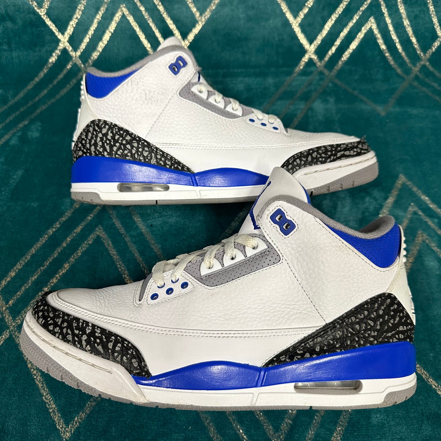 JORDAN 3 RACE BLUE UK8.5 *PRE-LOVED*