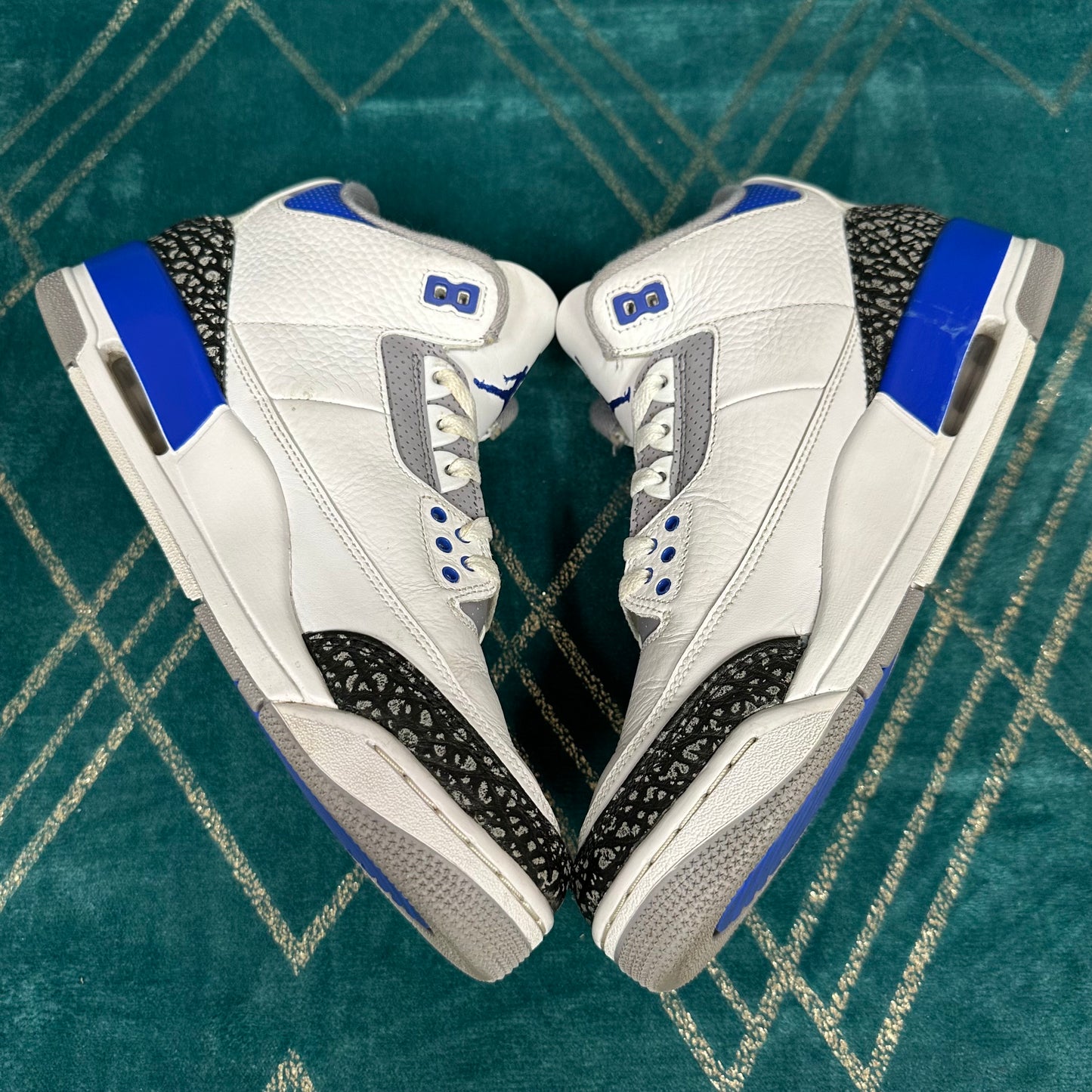 JORDAN 3 RACE BLUE UK8.5 *PRE-LOVED*