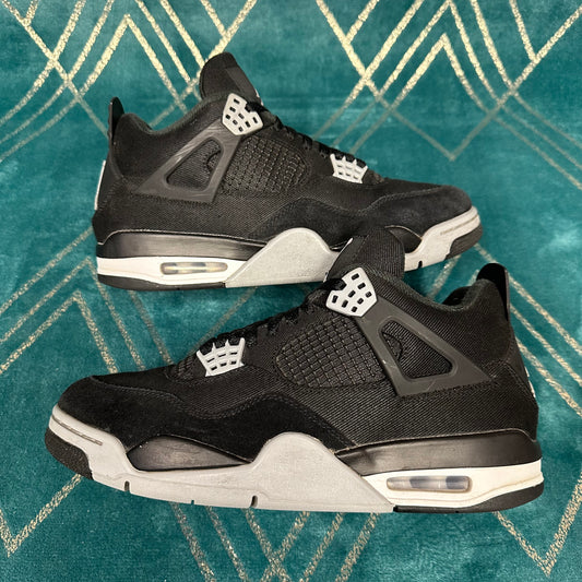 JORDAN 4 BLACK CANVAS UK8.5 *PRE-LOVED*