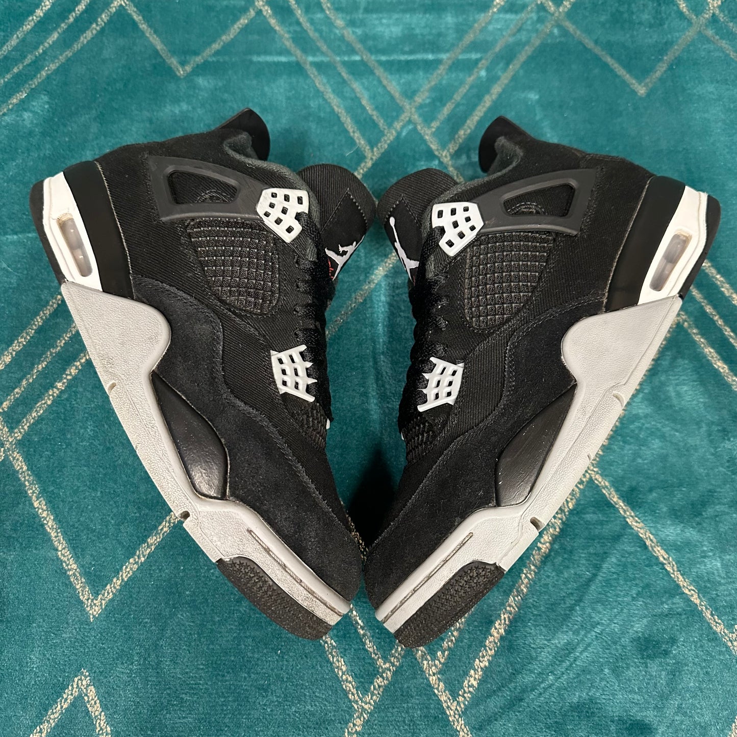 JORDAN 4 BLACK CANVAS UK8.5 *PRE-LOVED*