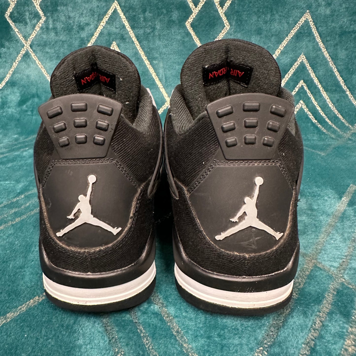 JORDAN 4 BLACK CANVAS UK8.5 *PRE-LOVED*