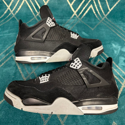 JORDAN 4 BLACK CANVAS UK9.5 *PRE-LOVED*