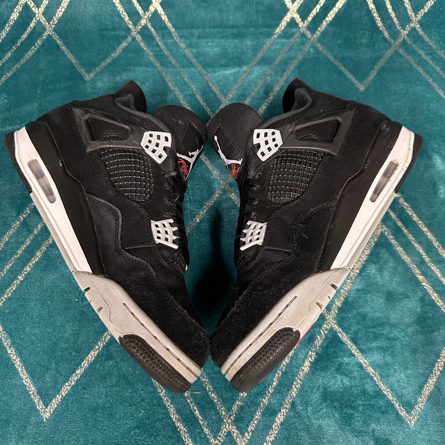 JORDAN 4 BLACK CANVAS UK9.5 *PRE-LOVED*