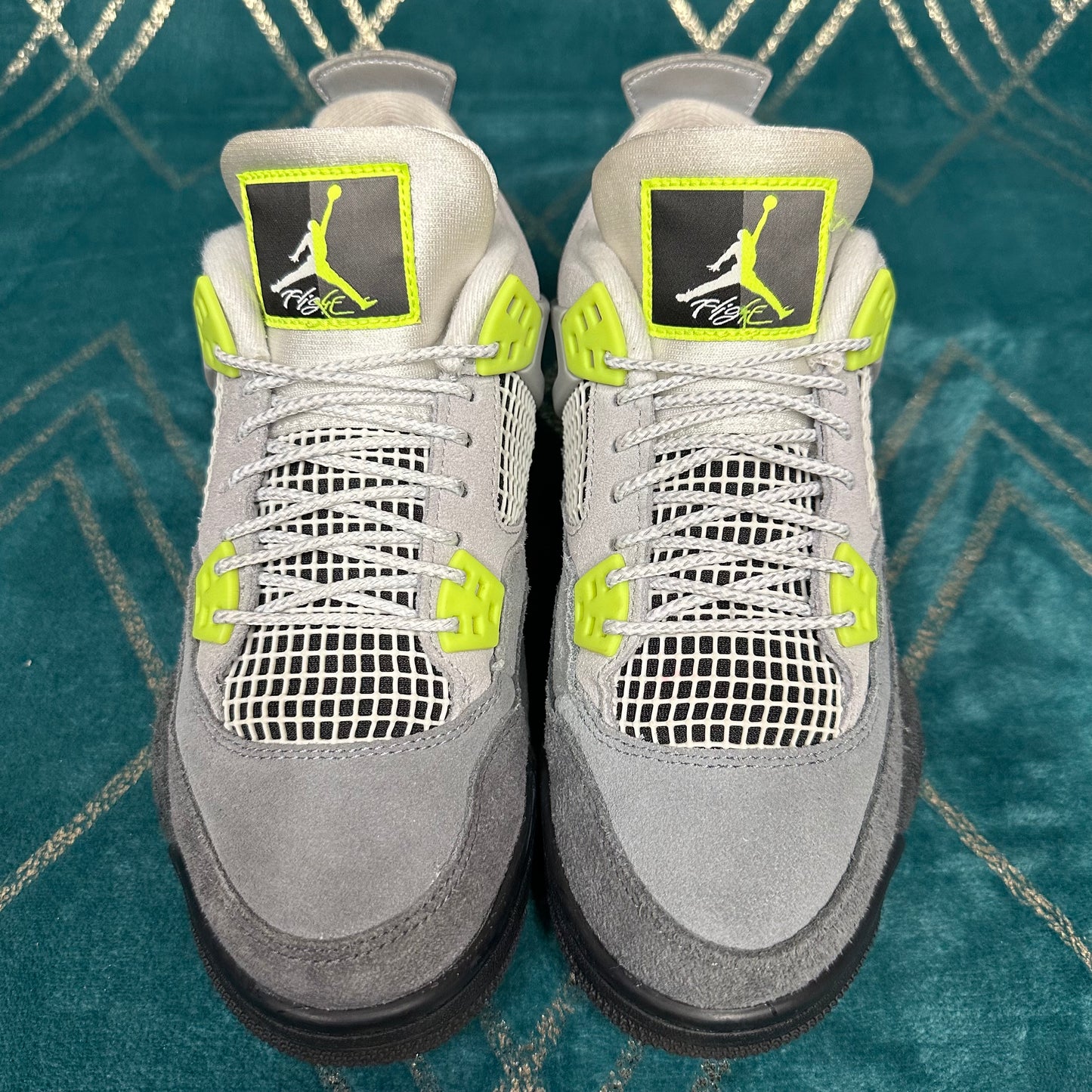 JORDAN 4 NEON 95 (GS) UK5 *PRE-LOVED*