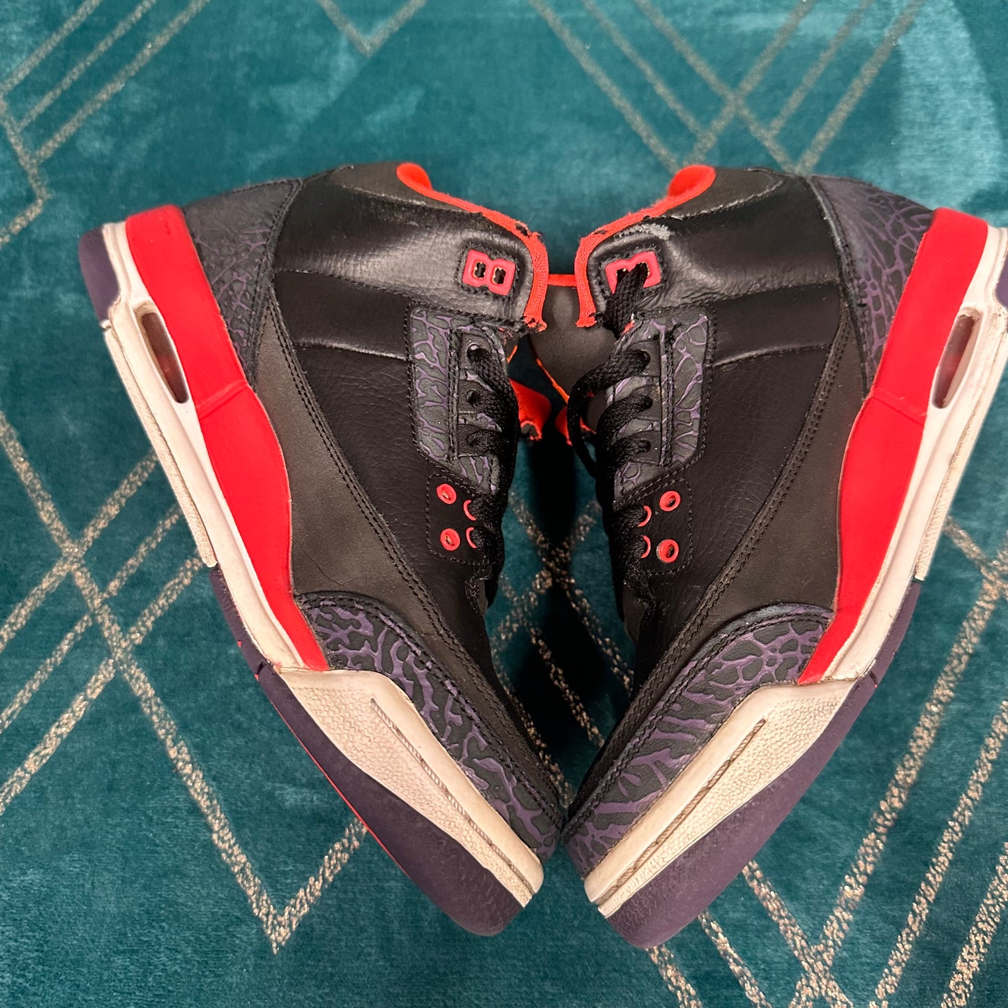 JORDAN 3 CRIMSON (GS) UK5.5 *PRE-LOVED*