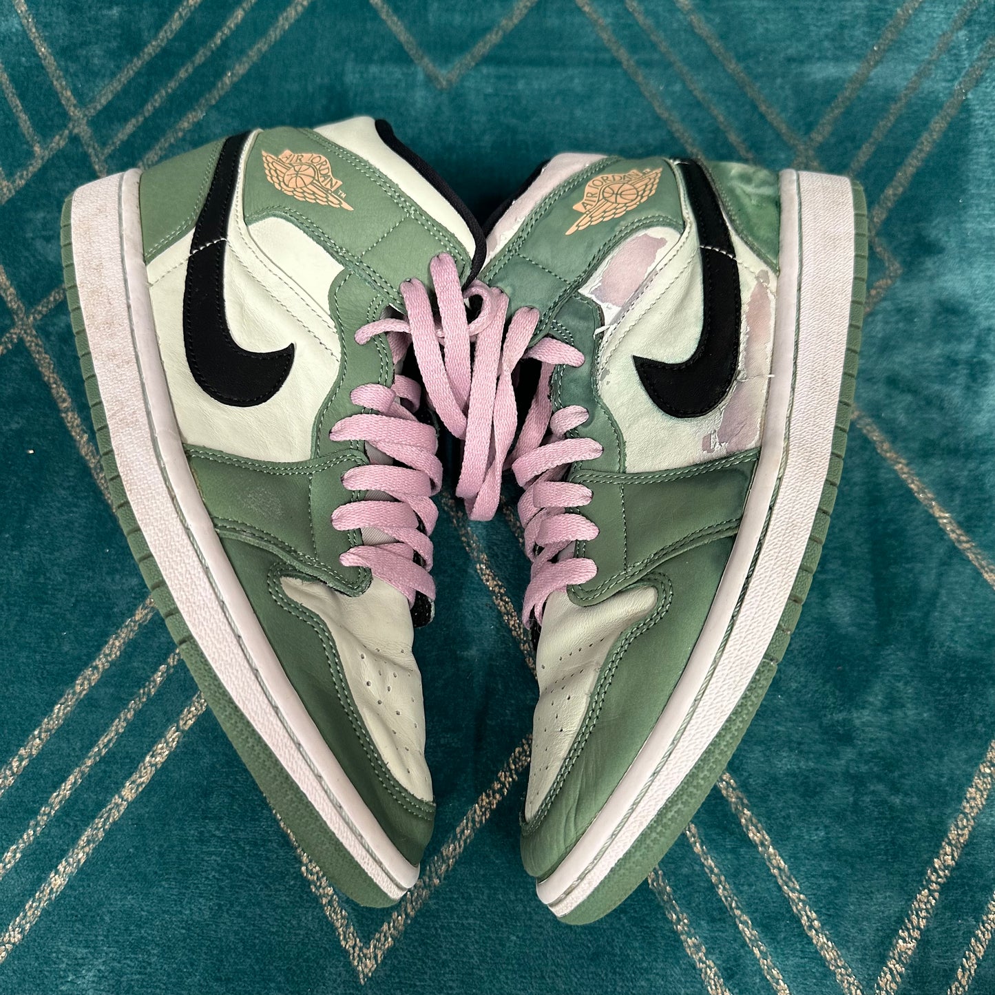 JORDAN 1 MID DUTCH GREEN (W) UK7 *PRE-LOVED*