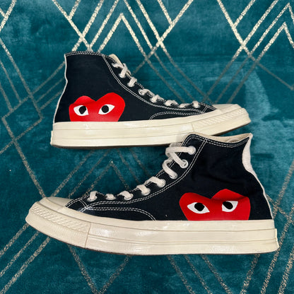 CONVERSE CDG BLACK UK9 *PRE-LOVED*