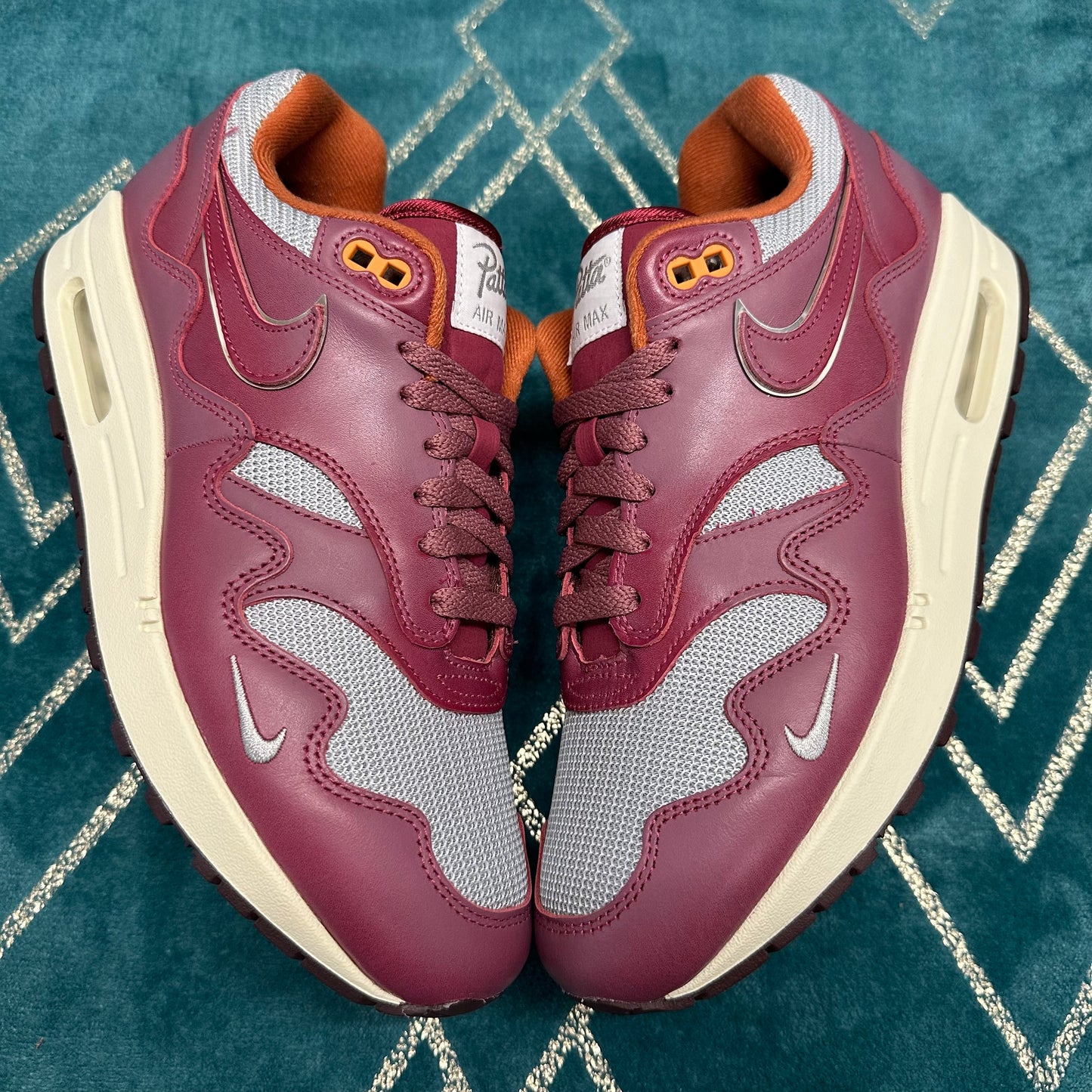 AIR MAX 1 PATTA RUSH MAROON UK7.5 *PRE-LOVED*